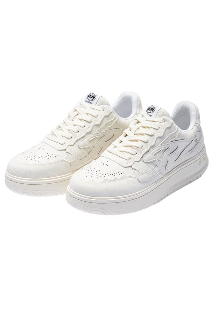 Pattern Platform Sneakers Triple White