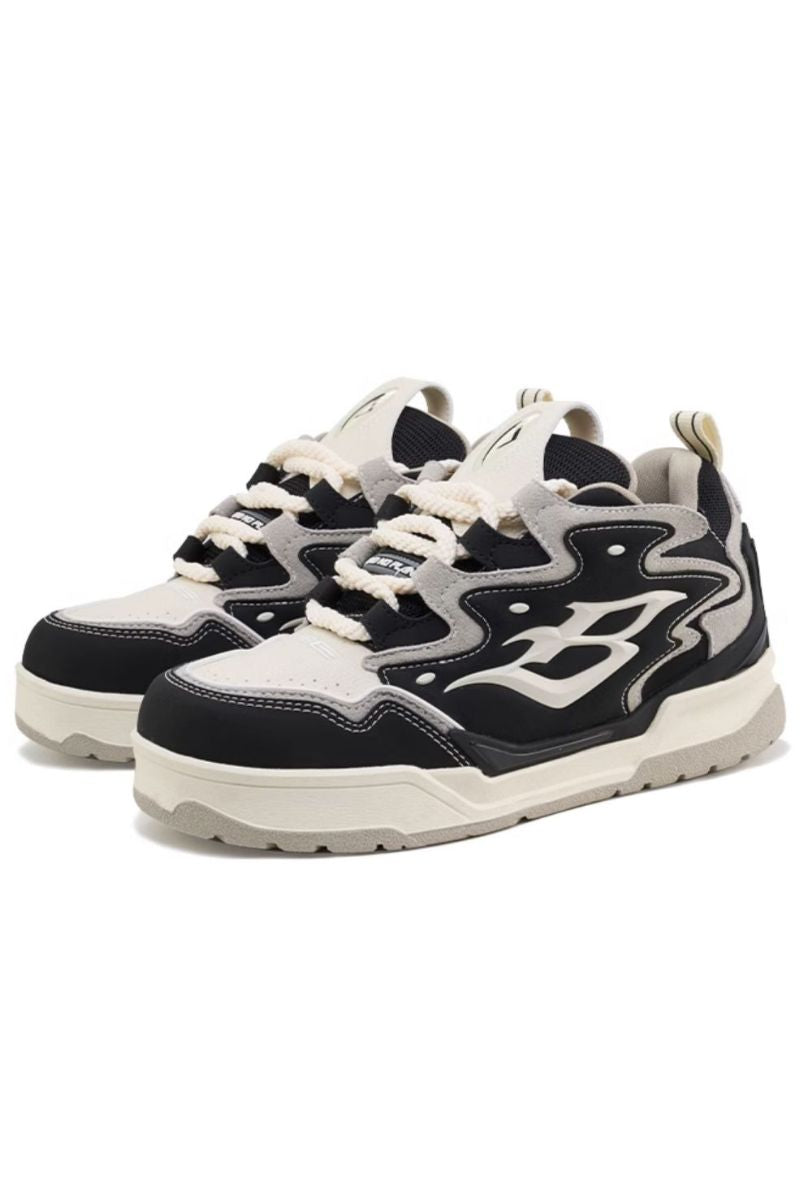 Black and White Retro Wave Sneakers