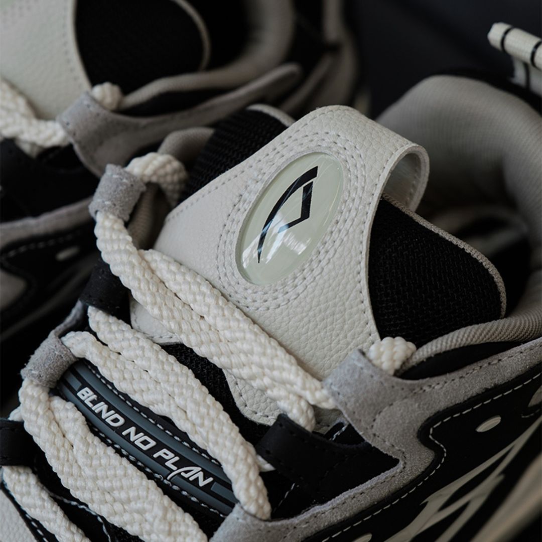 Black and White Retro Wave Sneakers
