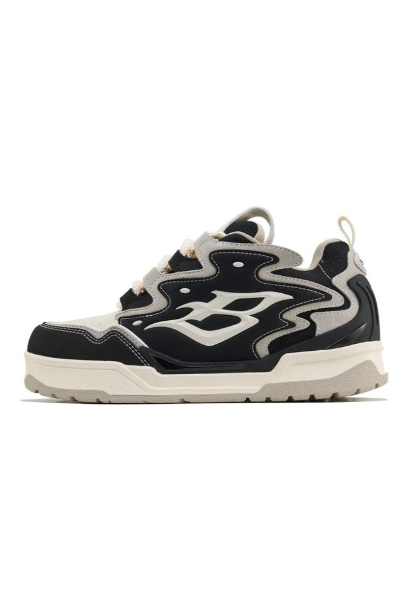 Black and White Retro Wave Sneakers