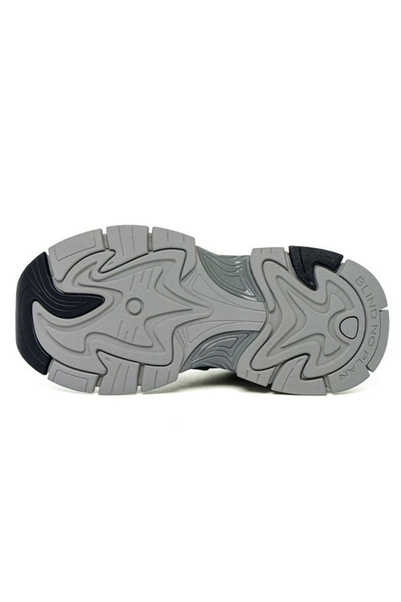 Triple Grey Metallic Chunky Sneakers