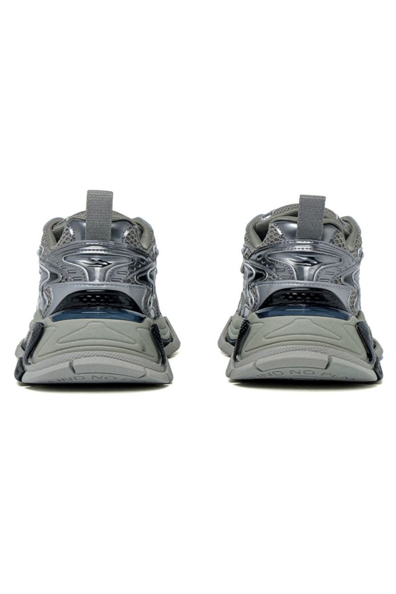 Triple Grey Metallic Chunky Sneakers