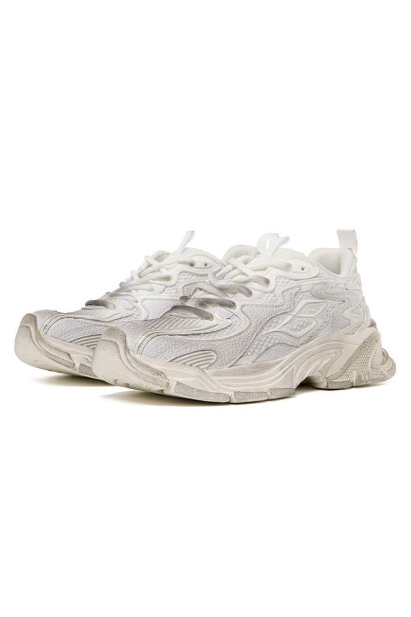 Triple White Chunky Mesh Sneakers