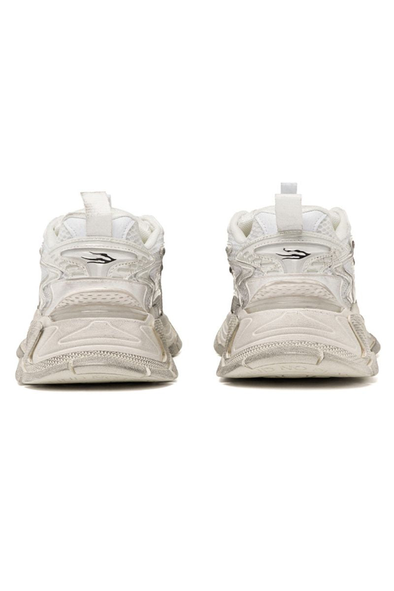 Triple White Chunky Mesh Sneakers