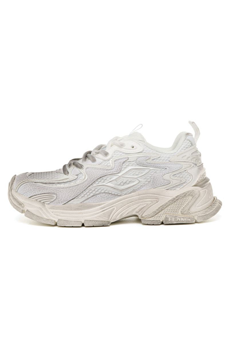 Triple White Chunky Mesh Sneakers