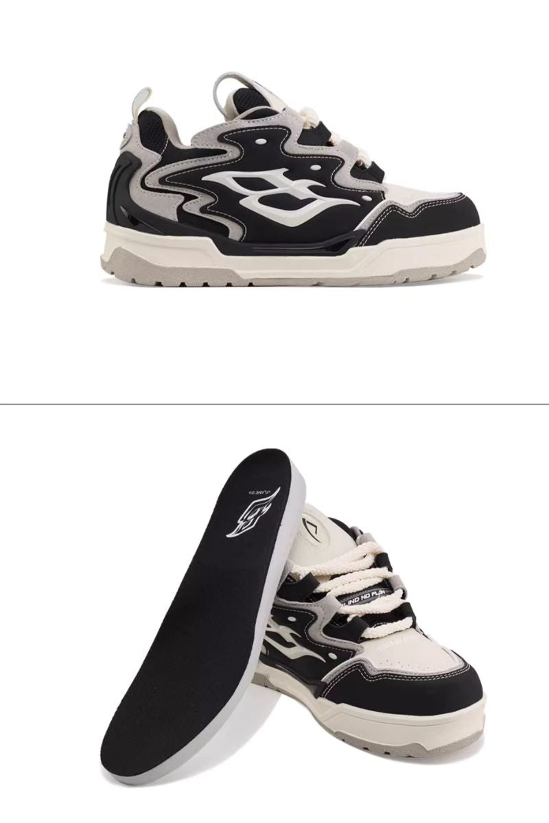 Black and White Retro Wave Sneakers