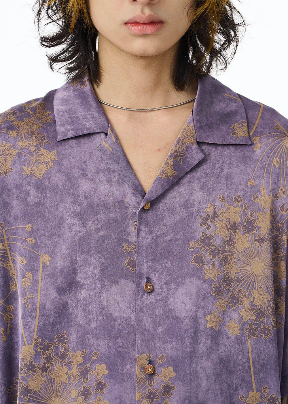 Chemise de villégiature à imprimé pissenlit