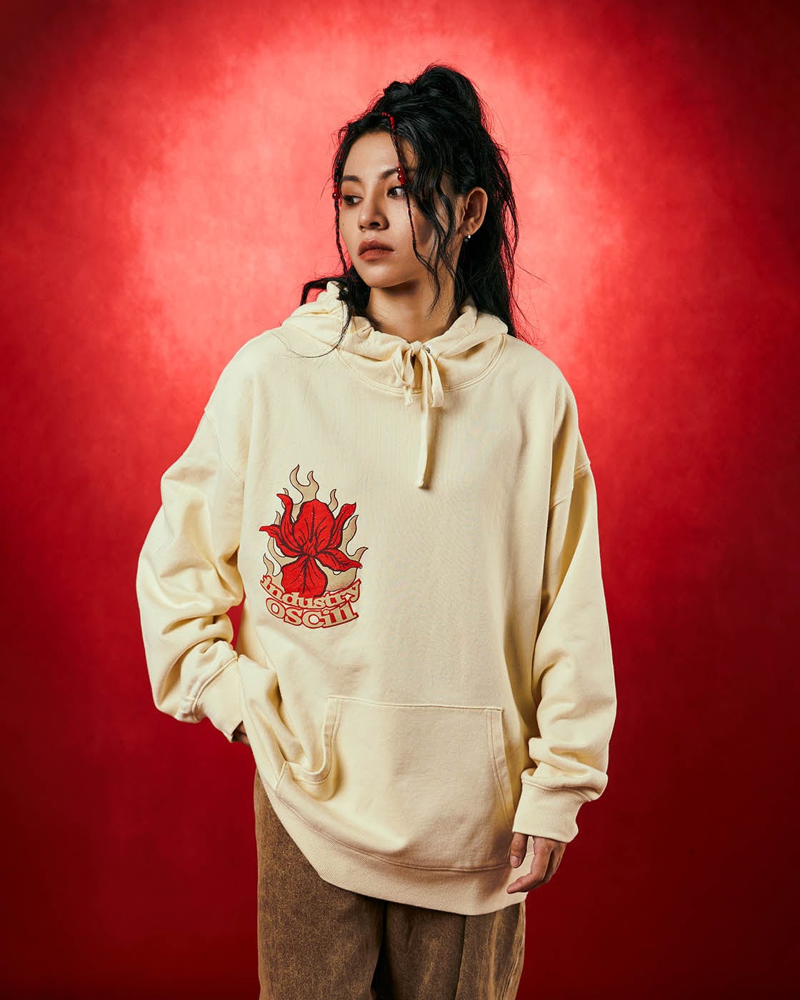 Sweat à capuche à flamme florale