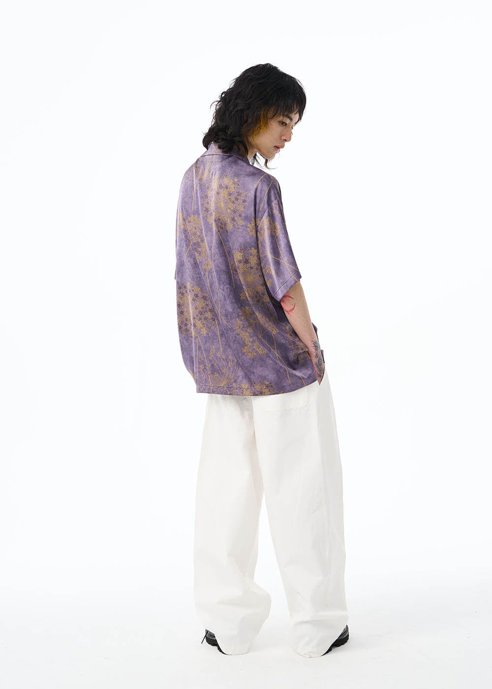 Chemise de villégiature à imprimé pissenlit