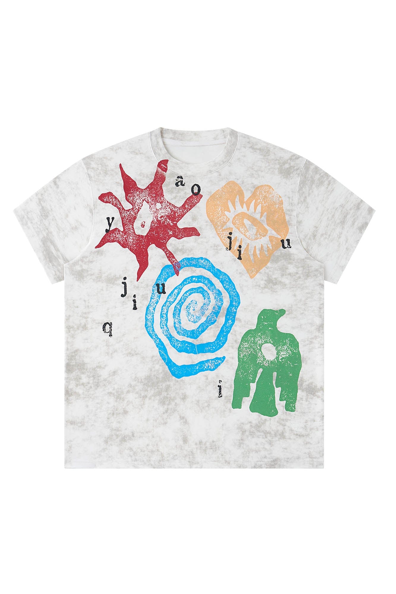 Tribal Graphic Distressed Cotton Tee