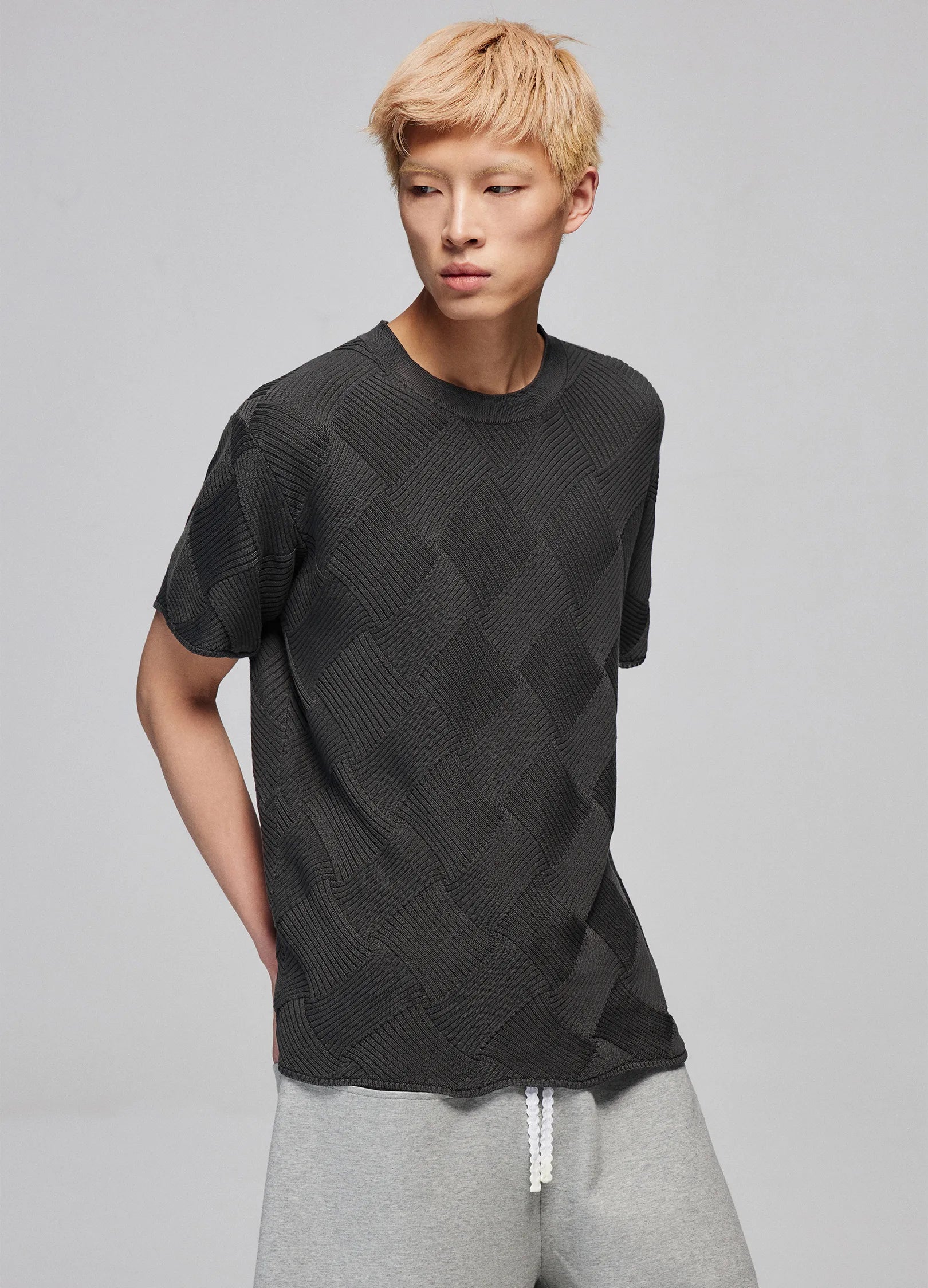 Textured Diamond Pattern Tee