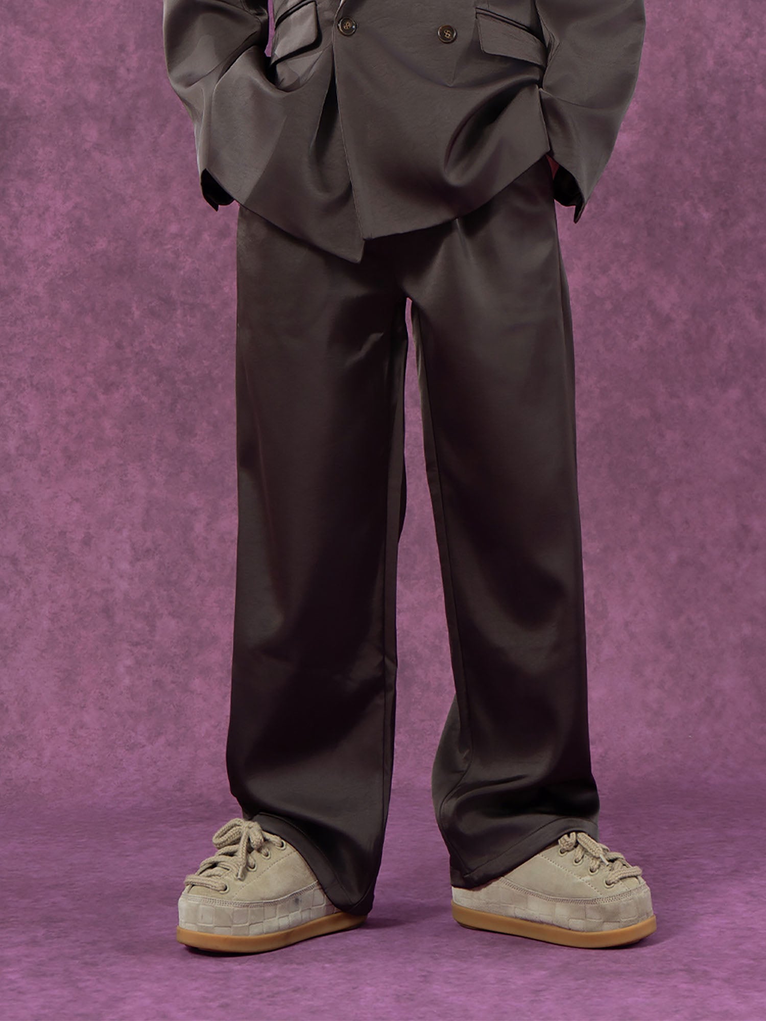 Satin Pleated Trousers