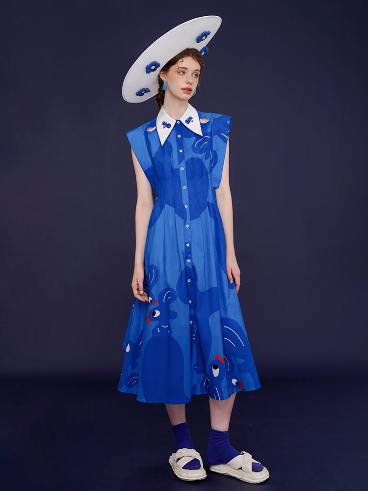 Whimsical Blue Bird Dress - chiclara