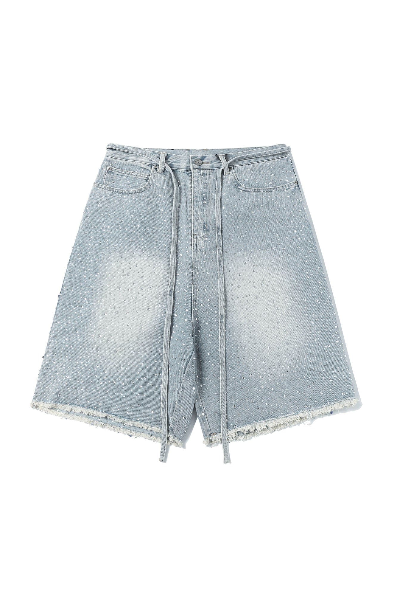 Rhinestone Studded Denim Shorts