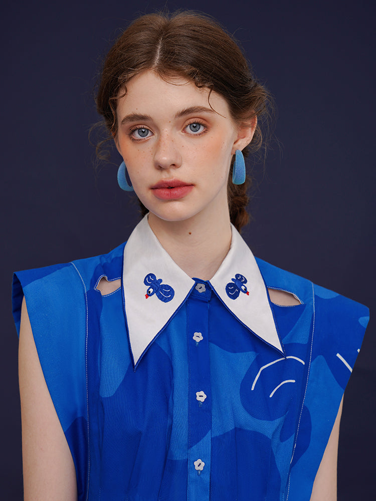 Whimsical Blue Bird Dress - chiclara