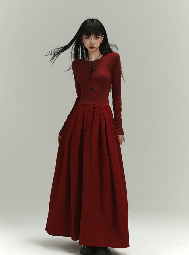 Vestido maxi victoriano oscuro