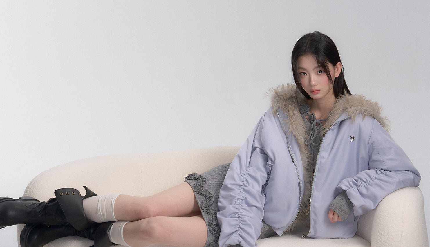 Hooded Thick Plush Reversible Jacket