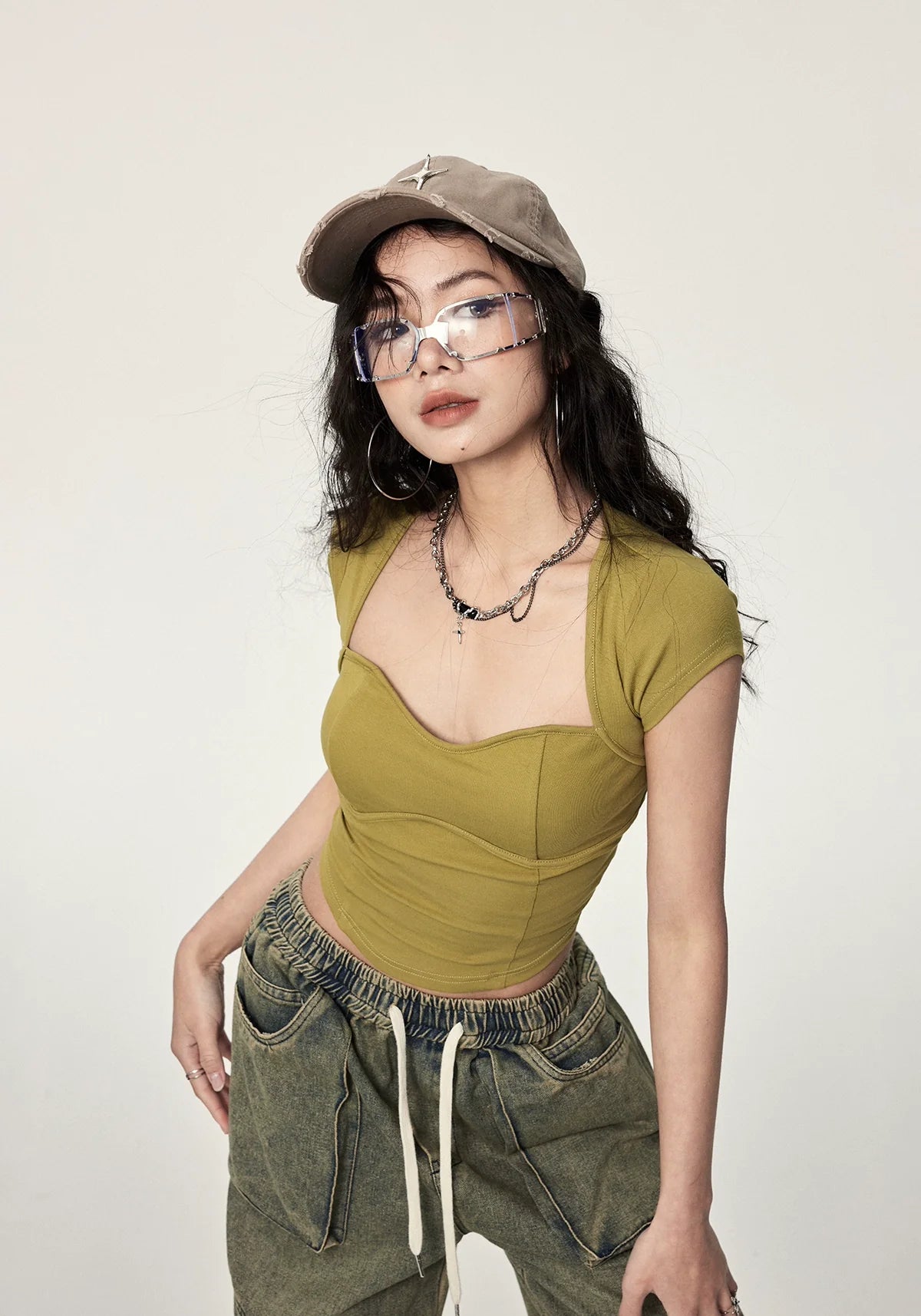 Twisted Open Back Crop Top