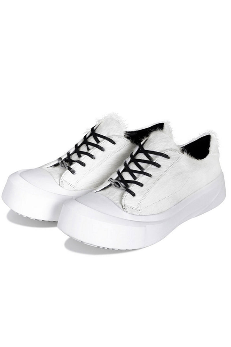 Suede Platform Distressed Sneakers