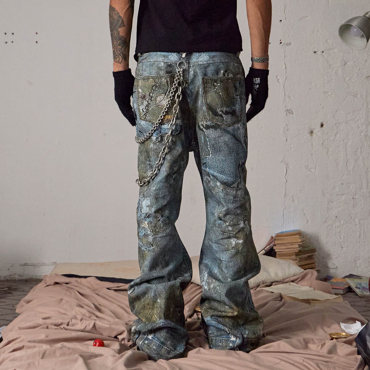 Jeans à chaîne punk