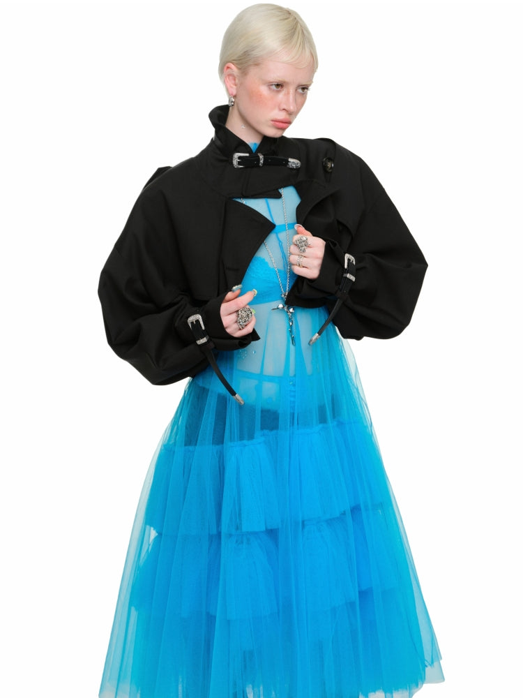Sheer Tulle Tiered Dress