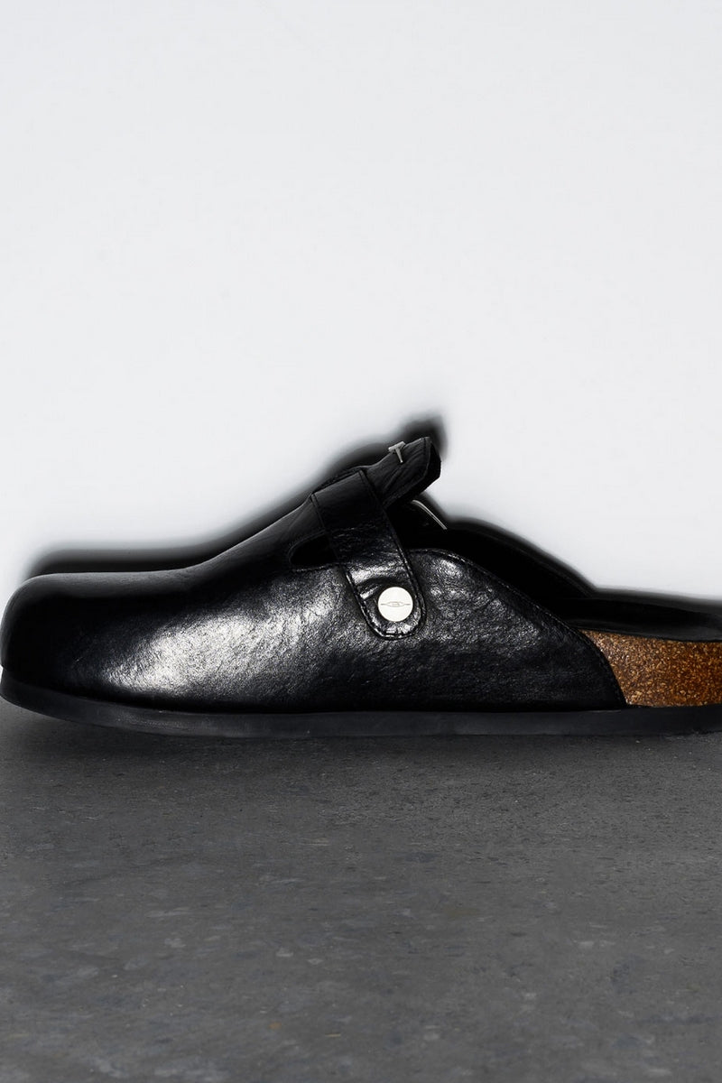 Buckle Cork Sole Clogs
