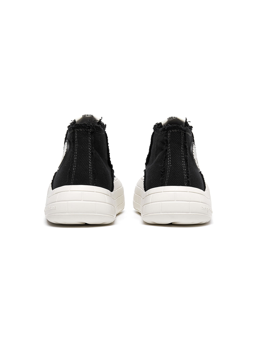 Two-Tone Platform Canvas High-Top Sneakers - View 12