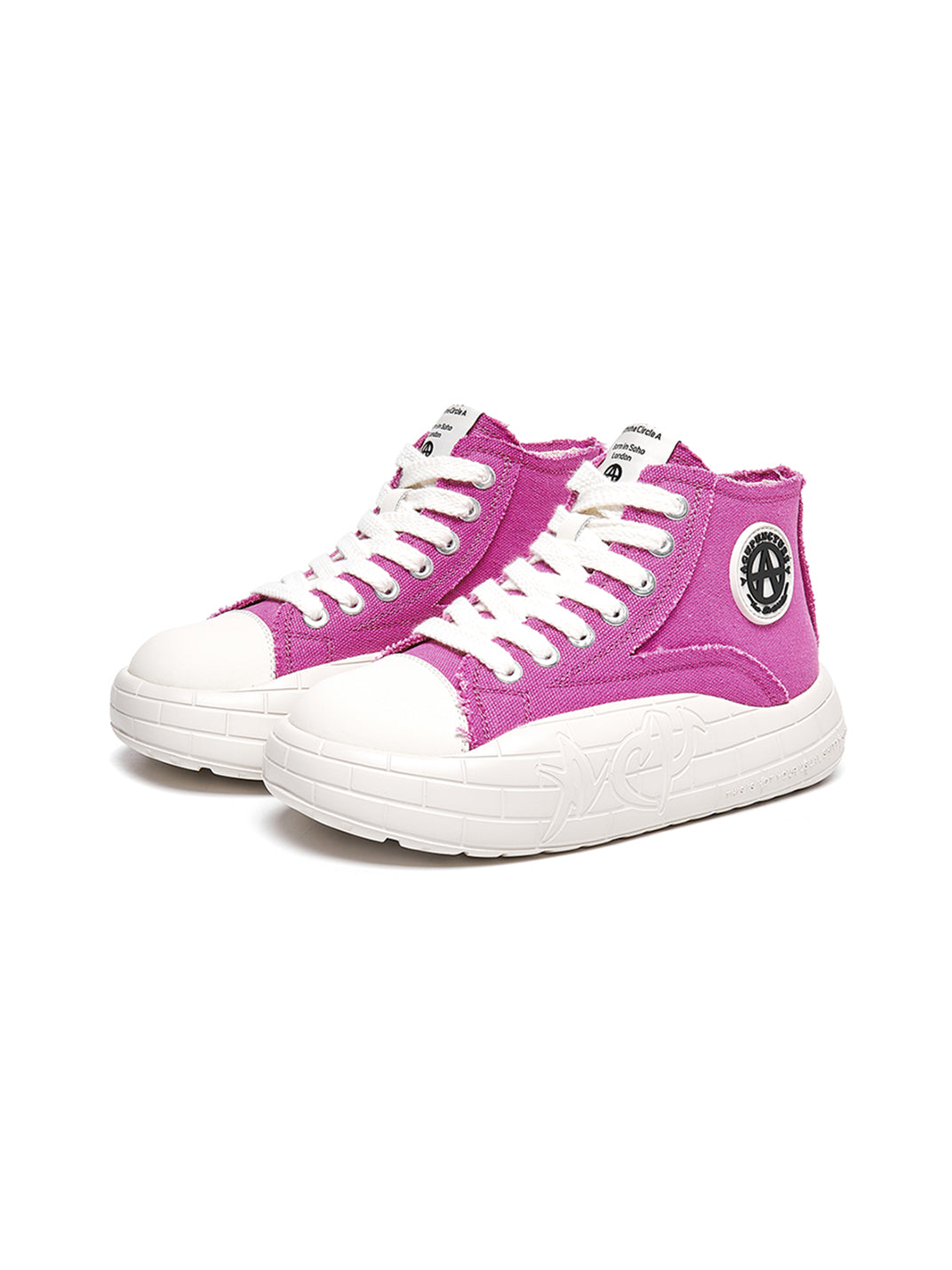 Two-Tone Platform Canvas High-Top Sneakers - View 24