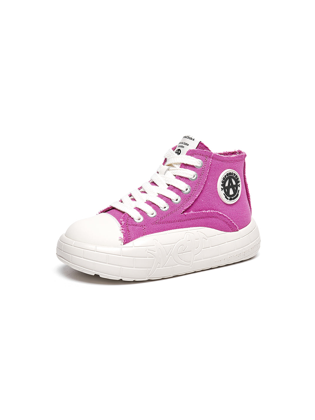 Two-Tone Platform Canvas High-Top Sneakers - View 27