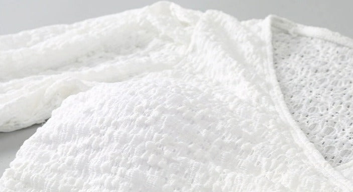 White Puff Sleeve Bikini Set