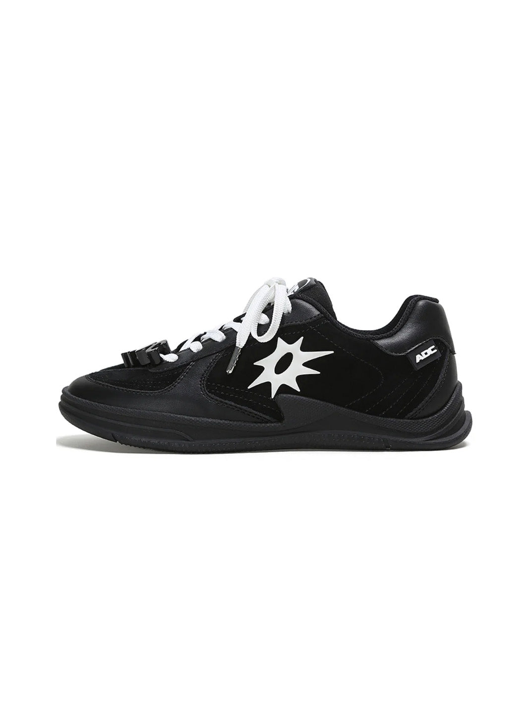 Solar-Applique Leather Court Sneakers