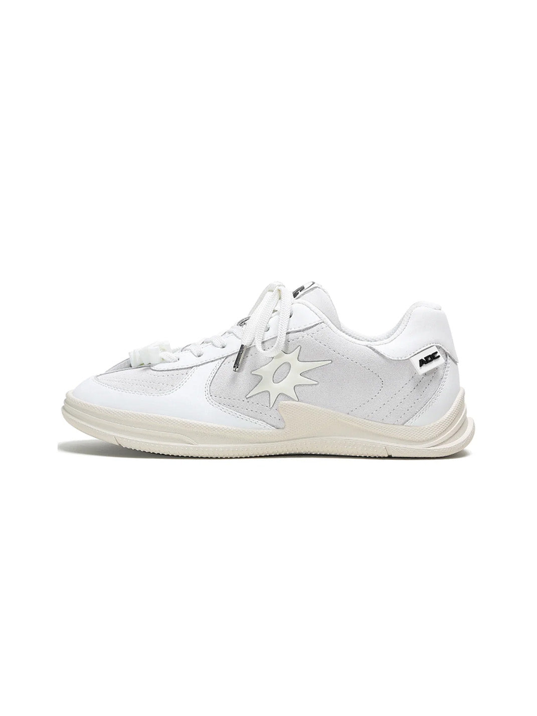 Solar-Applique Leather Court Sneakers - View 10