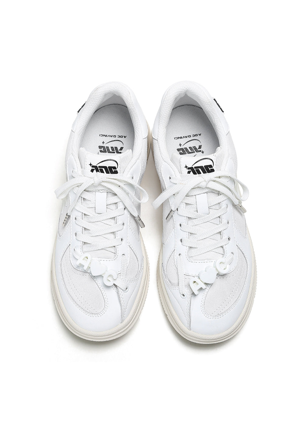 Solar-Applique Leather Court Sneakers - View 12