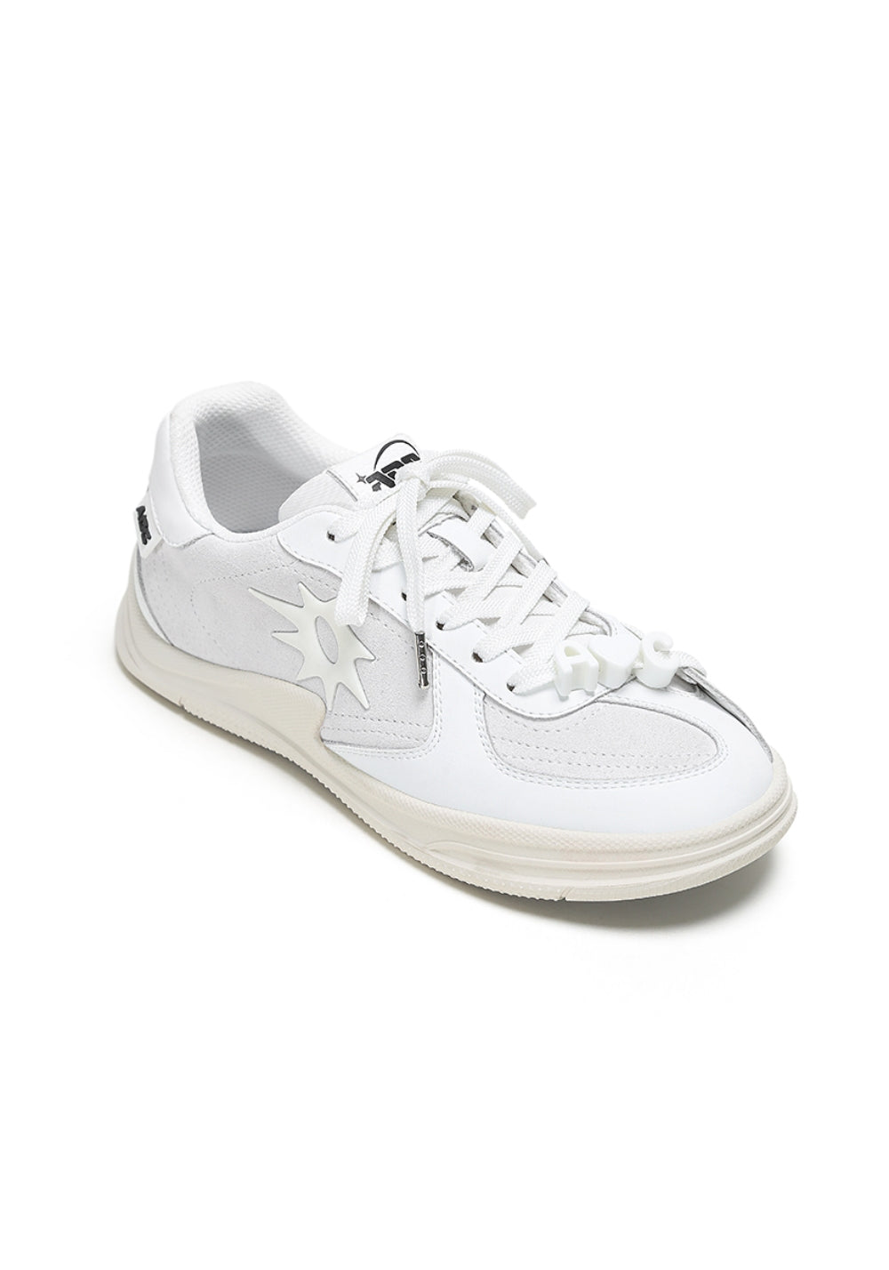 Solar-Applique Leather Court Sneakers - View 14