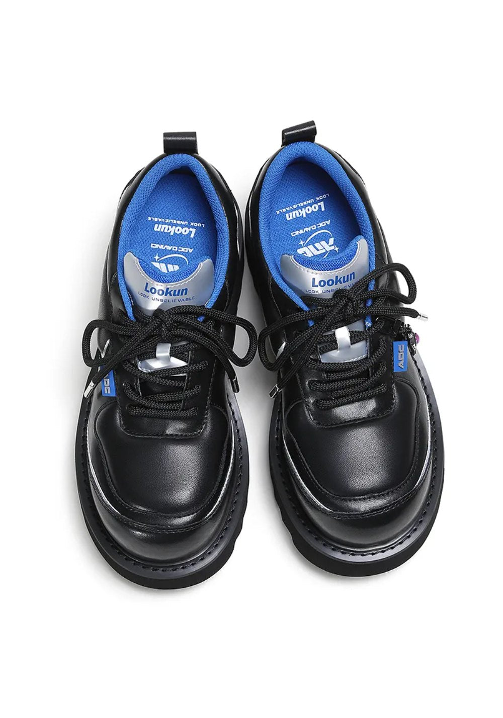 Metallic Stardust Lug-Sole Derby Shoes - View 5