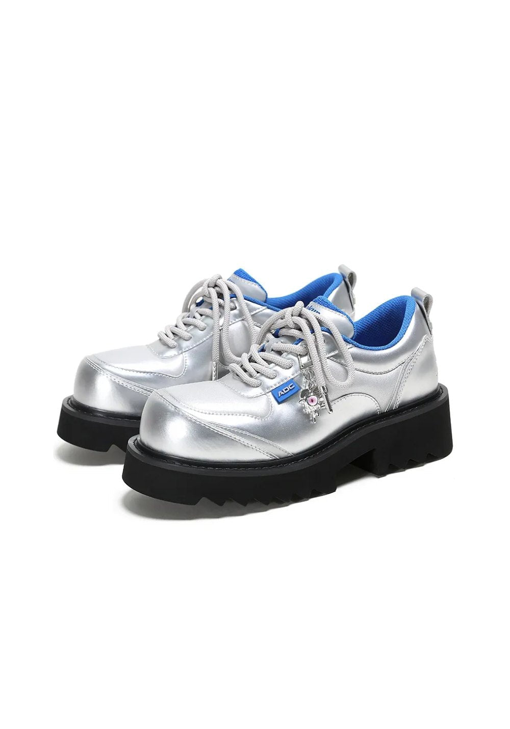 Metallic Stardust Lug-Sole Derby Shoes - View 10