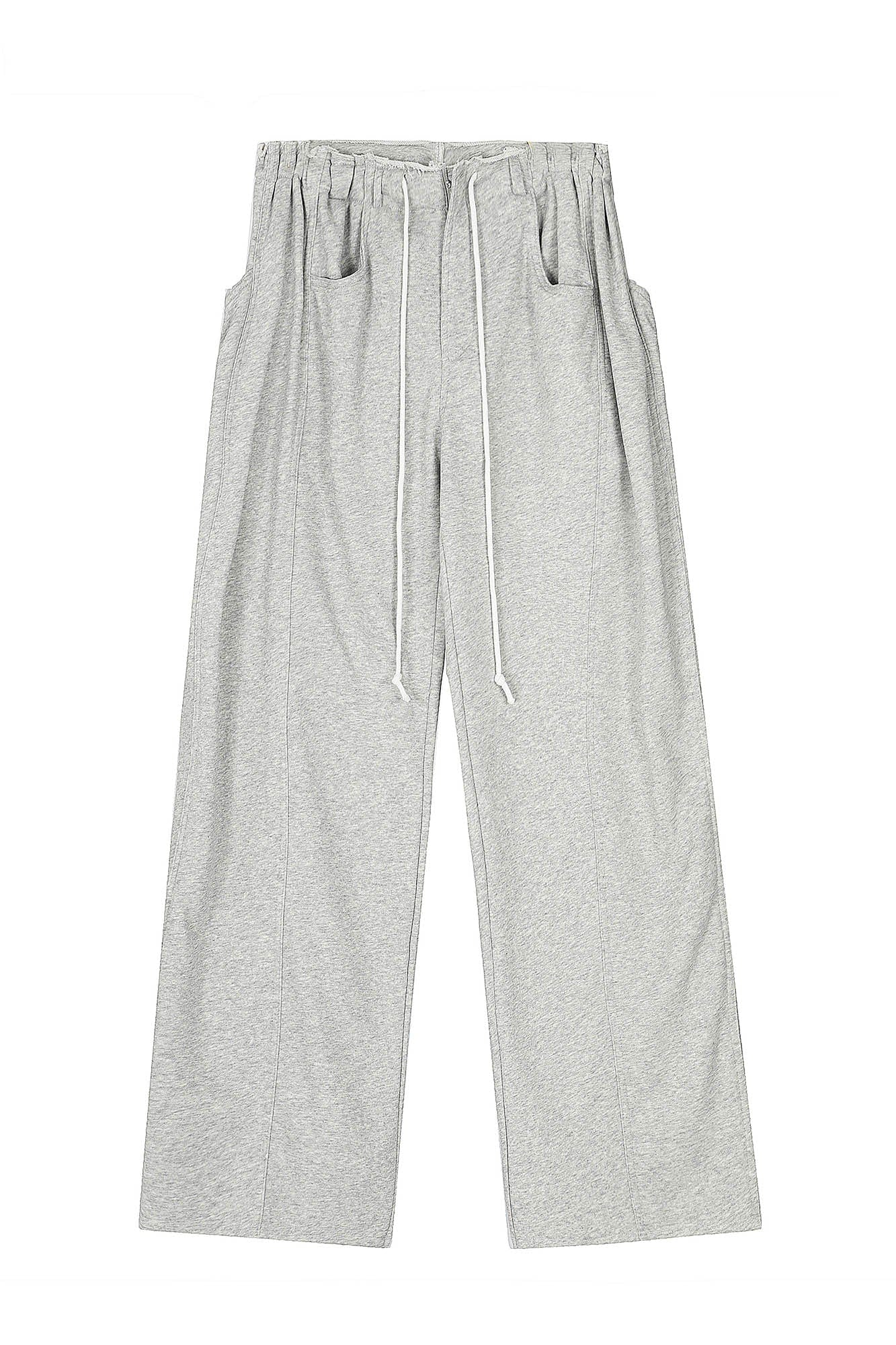 Middle Spliced Wide-Leg Drawstring Sweatpants
