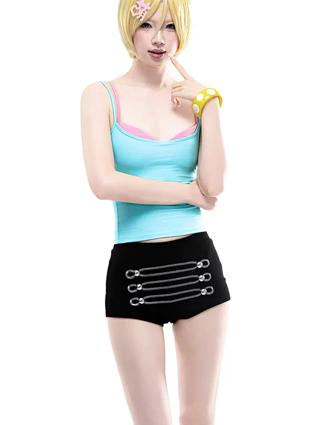 Napoleon-Embroidered Palace Micro Shorts - View 4