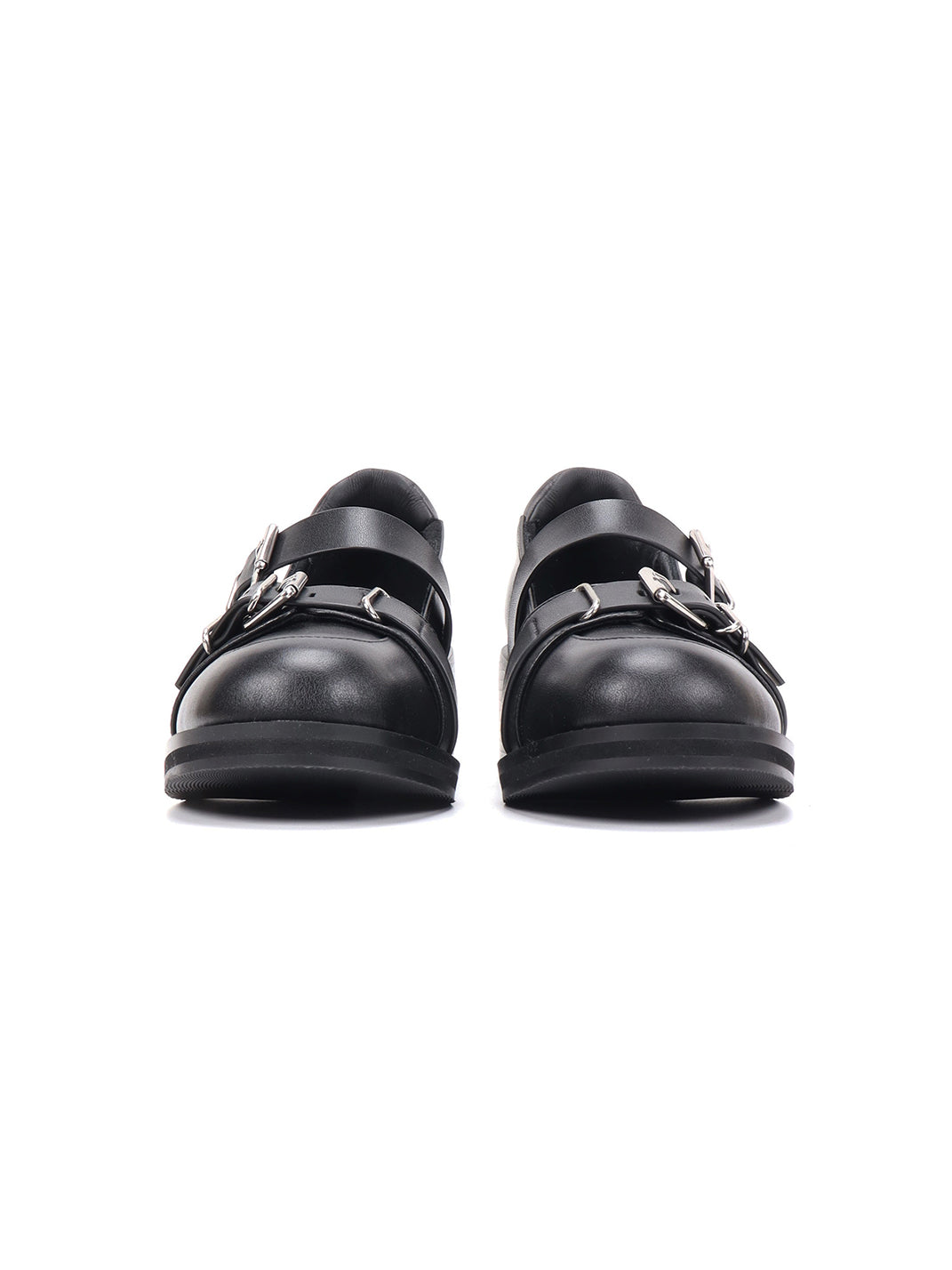 Double-Buckle Round-Toe Block-Heel Mary Janes - View 6