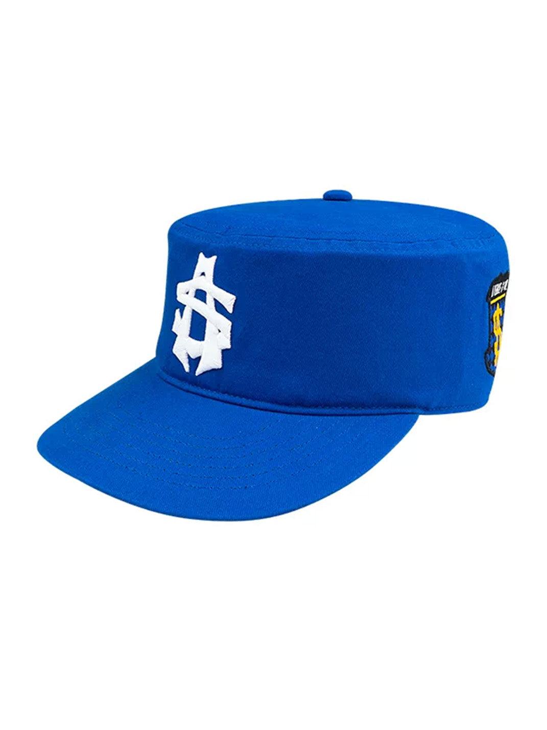 Rhinestone-Logo Structured Flat-Top Cap