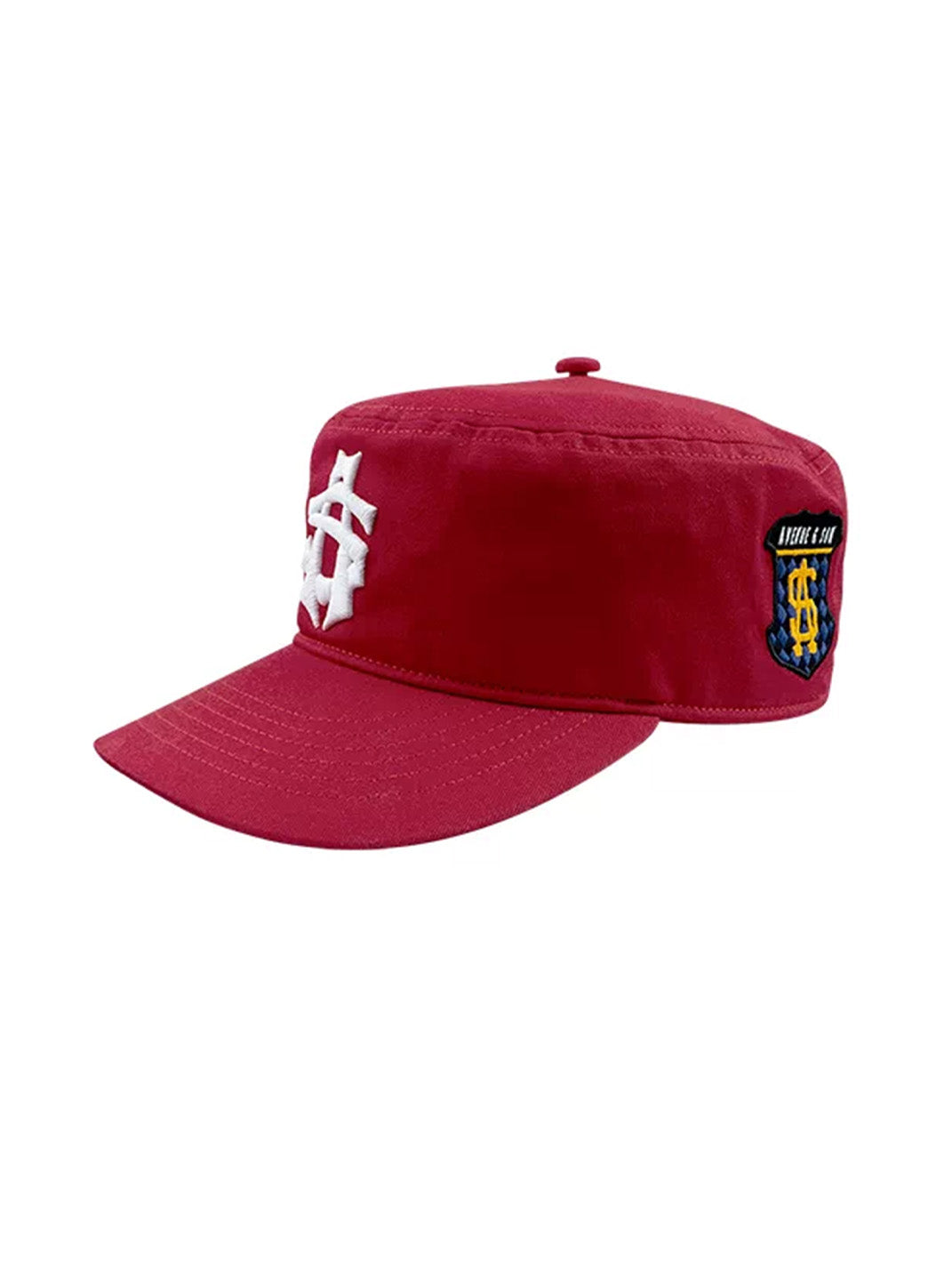 Rhinestone-Logo Structured Flat-Top Cap - View 6