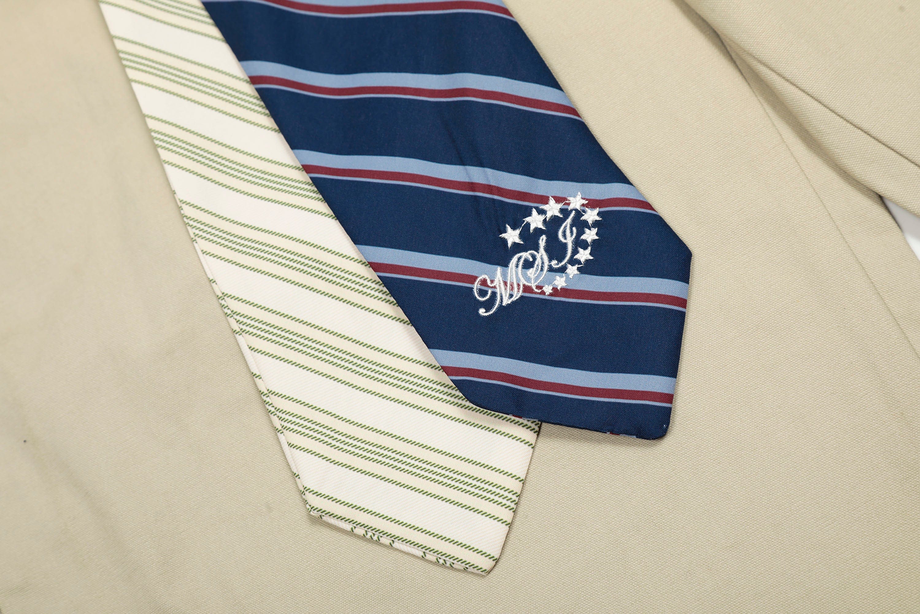 Wide-Leg Pants with Striped Tie Belt