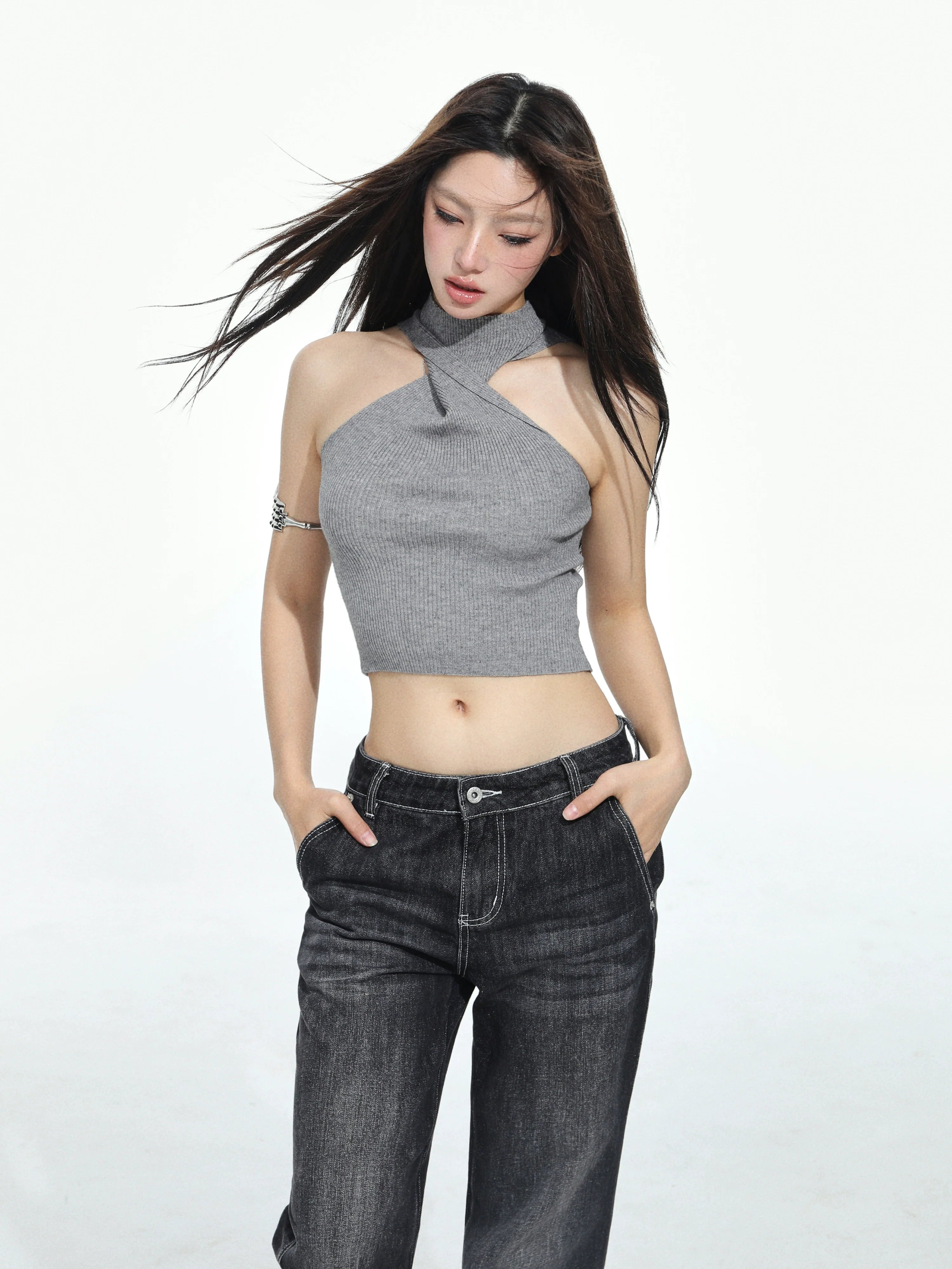 Cross Neck Crop Top