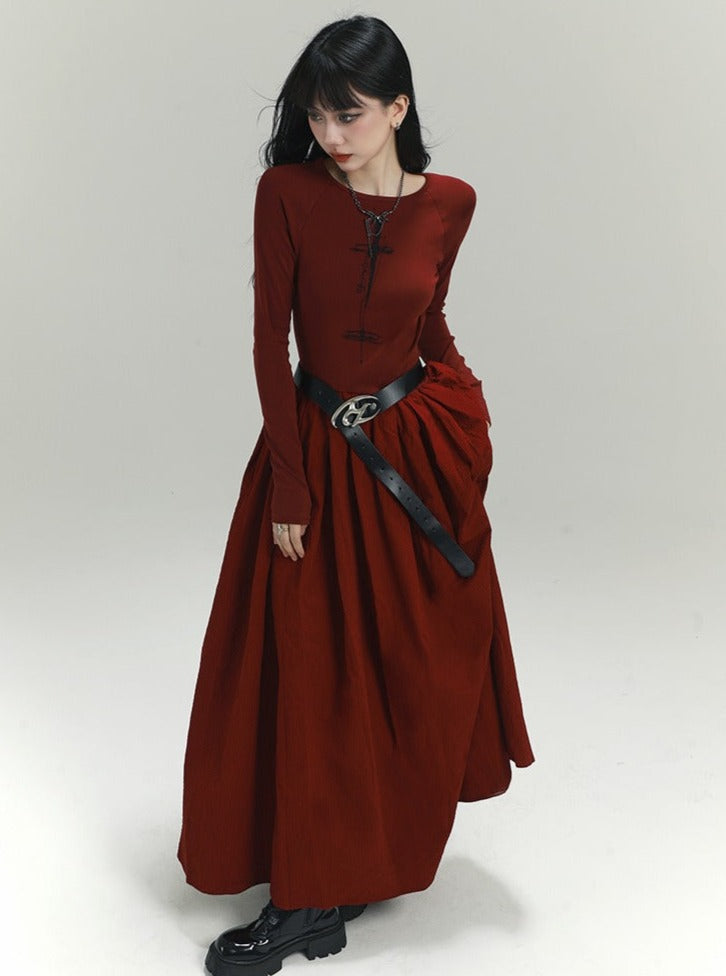 Vestido maxi victoriano oscuro