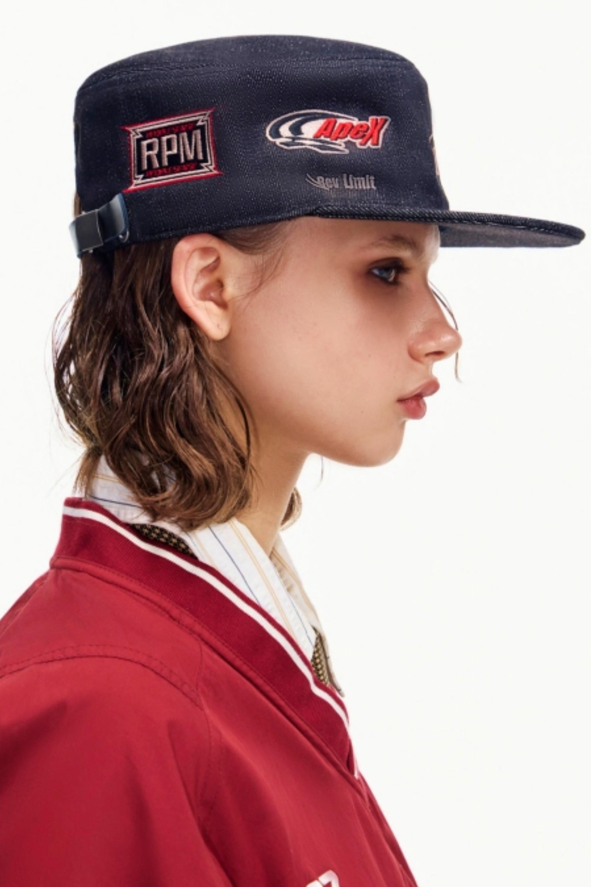 Men's Embroidered Denim Equestrian Hat