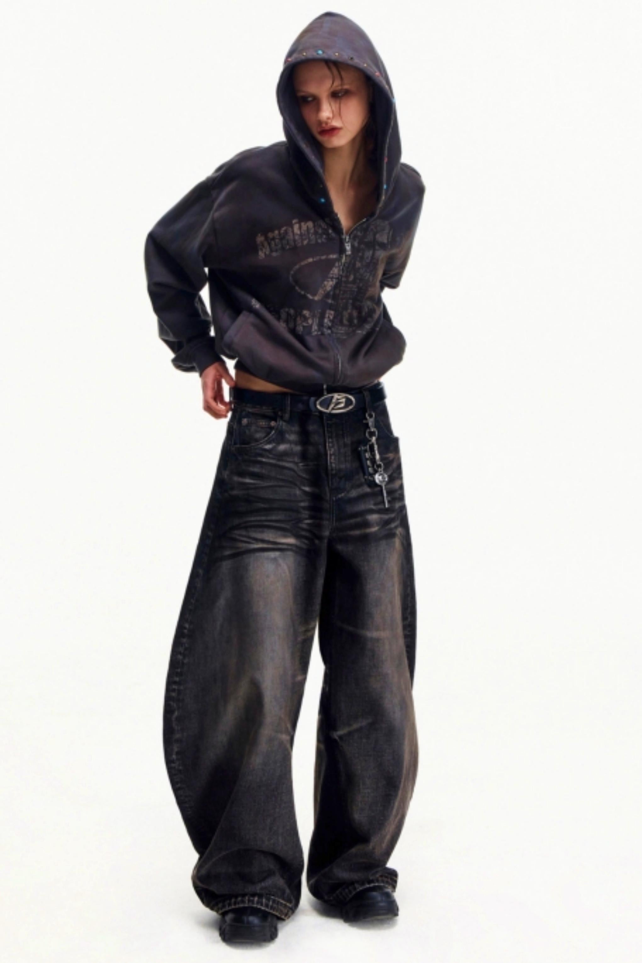 Men's Distressed Vintage Washed Jeans