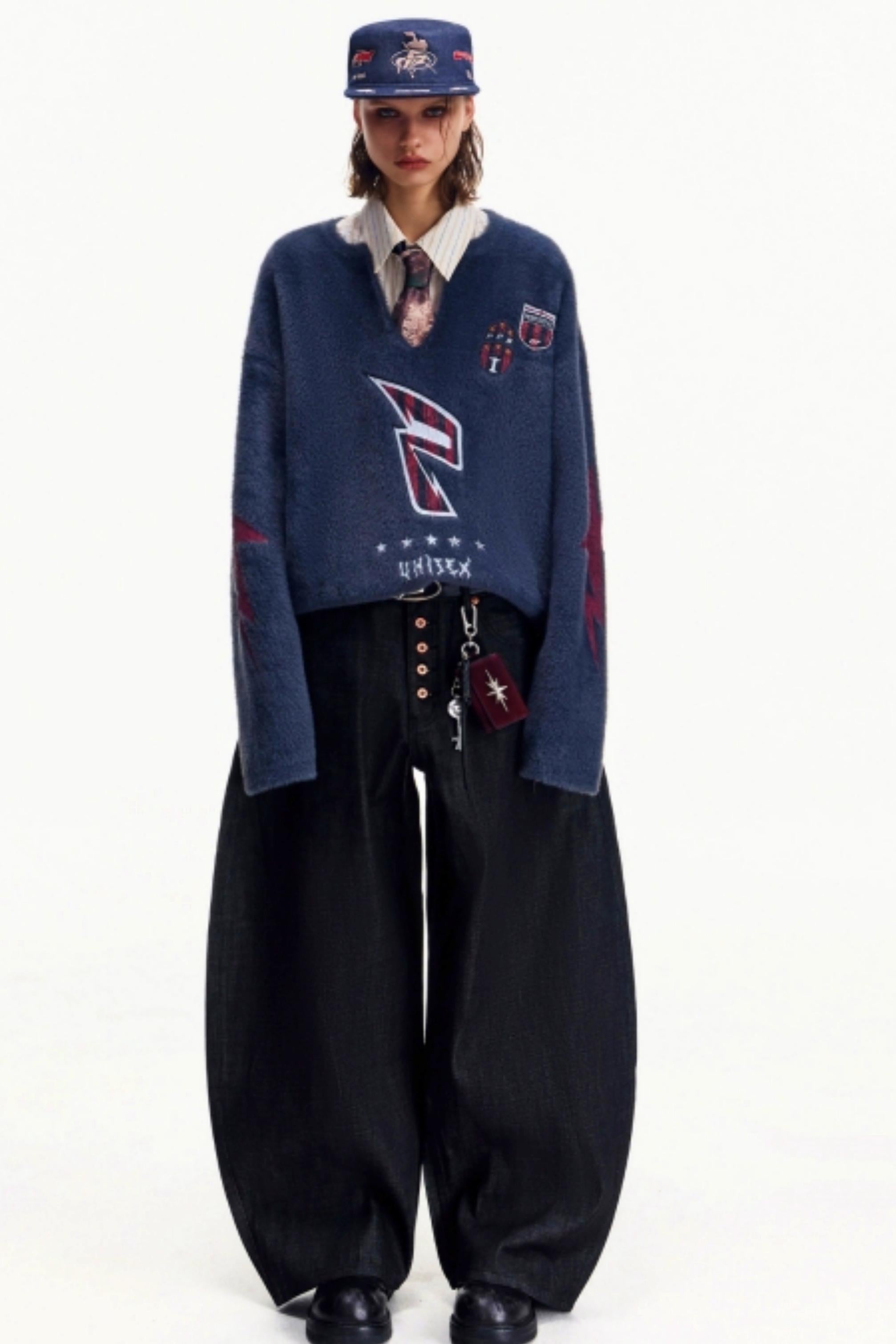 Men's Embroidered Denim Equestrian Hat