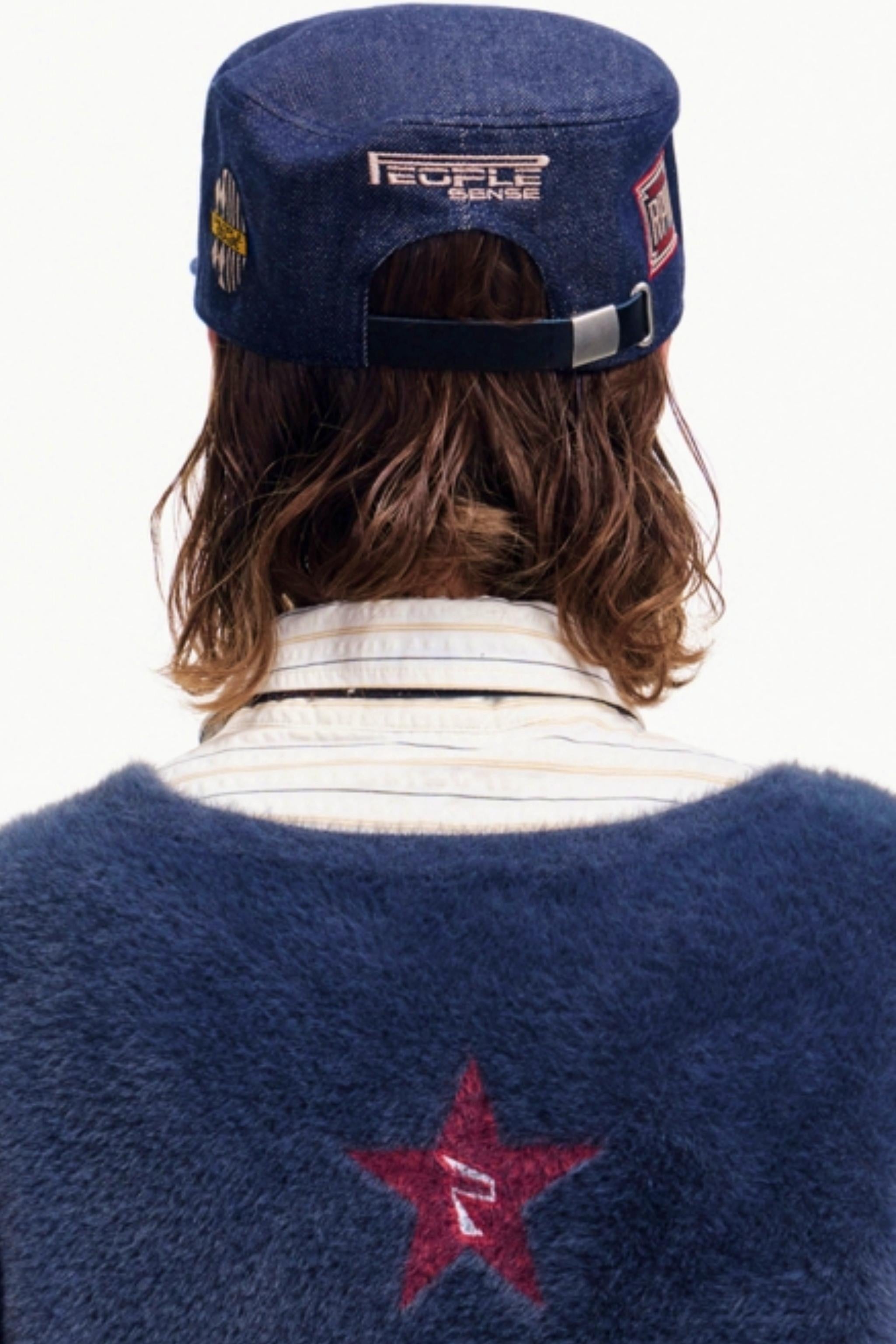 Men's Embroidered Denim Equestrian Hat