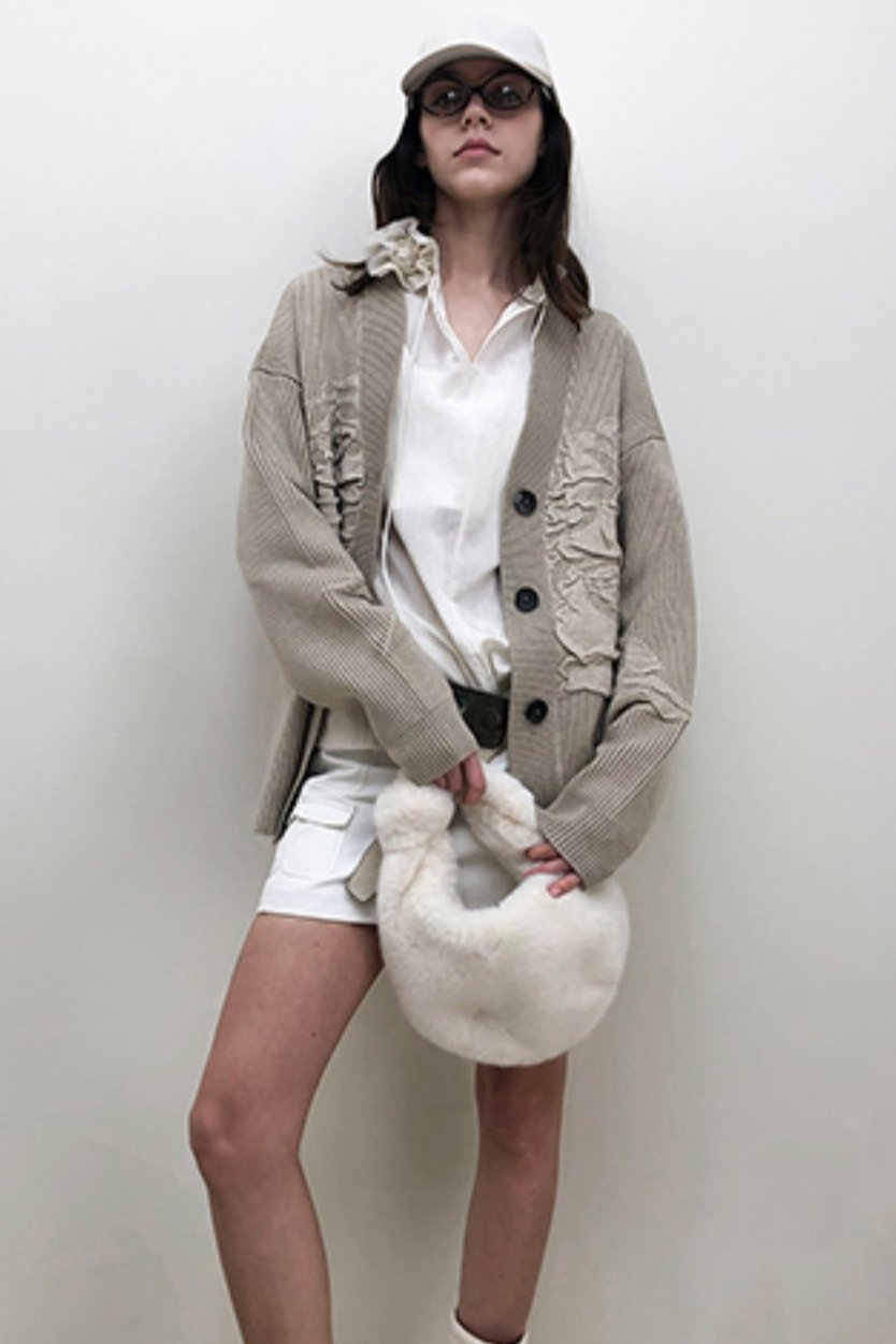Cardigan de dragon à fines rayures