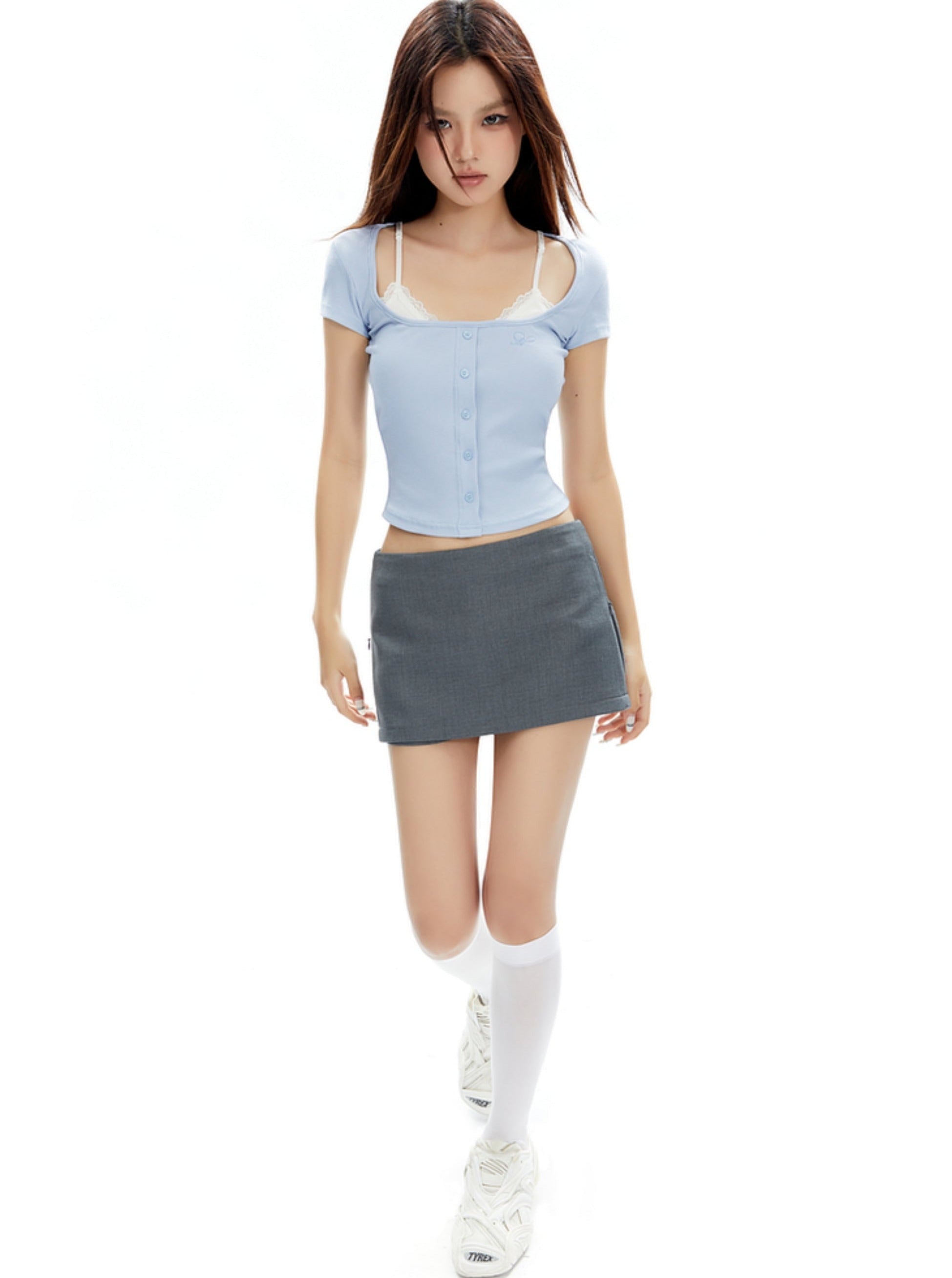 Sleek Slate Mini falda